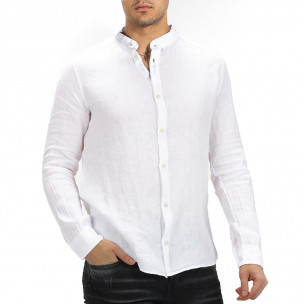 Мъжка ленена риза бяла 