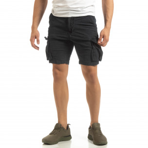 Slim fit къси карго панталони в синьо - FASHIONMIX.BG Slim fit къси карго панталони в синьо