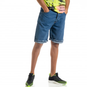 Loose fit мъжки сини дънкови бермуди 