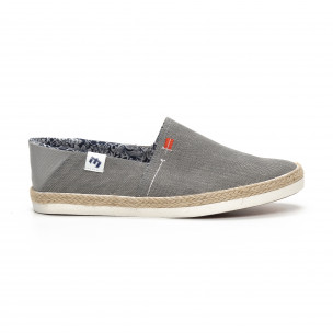 Slip-on мъжки сиви гуменки тип еспадрили - FASHIONMIX.BG Slip-on мъжки сиви гуменки тип еспадрили