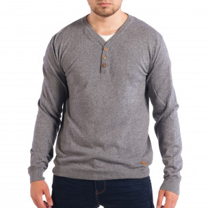 Сив мъжки пуловер RESERVED с двойно деколте - FASHIONMIX.BG Сив мъжки пуловер RESERVED с двойно деколте
