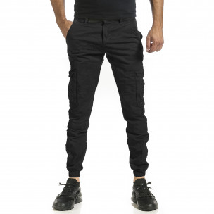 Черен Cargo Jogger панталон с цип 8166 