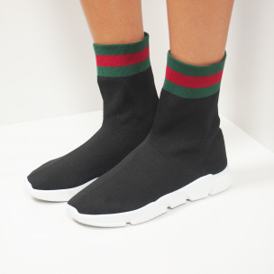 Черни дамски Slip-on маратонки с ивица - FASHIONMIX.BG Черни дамски Slip-on маратонки с ивица