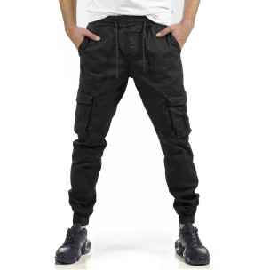 Мъжки черен Cargo Jogger панталон 8175