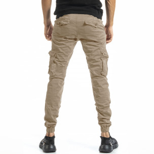 Мъжки бежов карго панталон Jogger & Big Size 8022 2