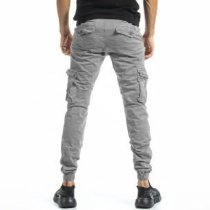 Мъжки светлосив карго панталон Jogger & Big Size 8022  2
