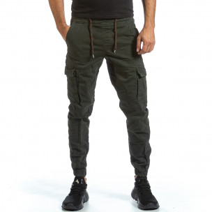 Зелен Cargo Jogger панталон с ластик на кръста - FASHIONMIX.BG Зелен Cargo Jogger панталон с ластик на кръста