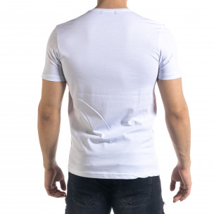 Мъжка бяла тениска с принт 2