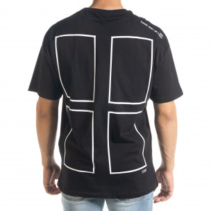 Черна тениска с графичен принт Oversize 2