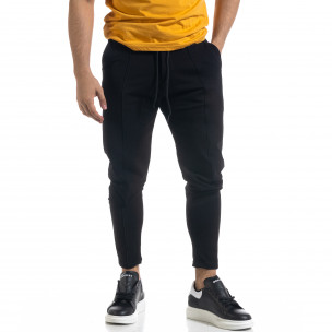 Черно мъжко долнище тип Chino - FASHIONMIX.BG Черно мъжко долнище тип Chino