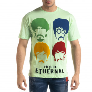 Мъжка зелена тениска The Beatles Oversize - FASHIONMIX.BG Мъжка зелена тениска The Beatles Oversize