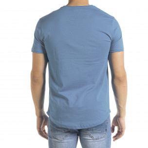 Basic O-Neck тениска цвят деним  2