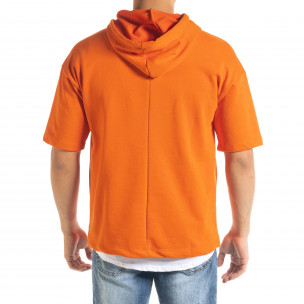 Мъжки суичър с къси ръкави в оранжево  2