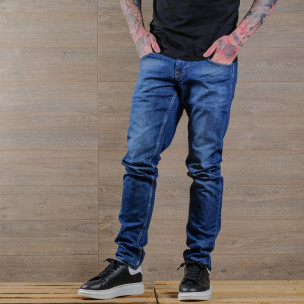 Basic Slim fit мъжки сини дънки - FASHIONMIX.BG Basic Slim fit мъжки сини дънки