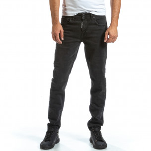 Basic Long Slim черни дънки плътен деним - FASHIONMIX.BG Basic Long Slim черни дънки плътен деним