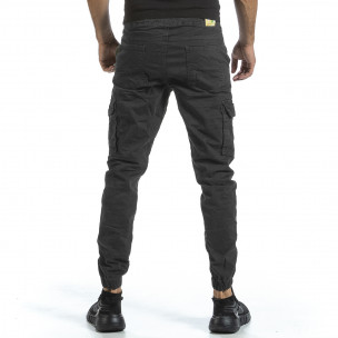 Сив Cargo Jogger панталон с ластик на кръста Blackzi 2