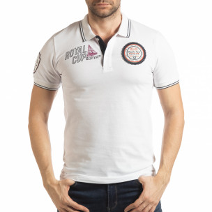 Мъжка тениска polo shirt Royal cup в бяло - FASHIONMIX.BG Мъжка тениска polo shirt Royal cup в бяло