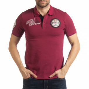 Мъжка тениска polo shirt Royal cup в бордо - FASHIONMIX.BG Мъжка тениска polo shirt Royal cup в бордо