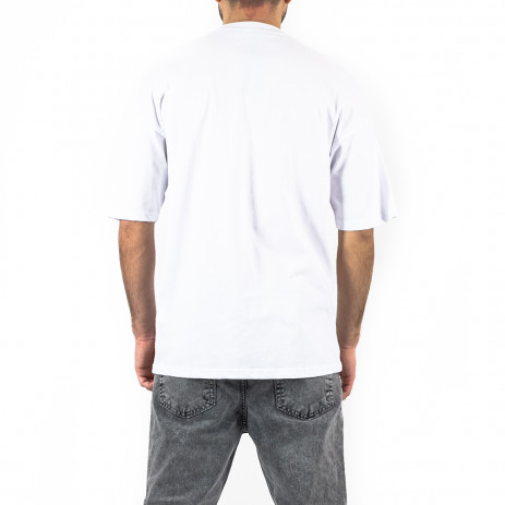 Oversize мъжка бяла тениска Color print 2