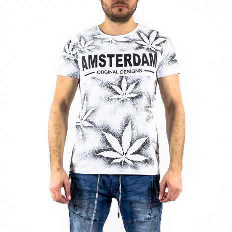 Мъжка бяла тениска Amsterdam