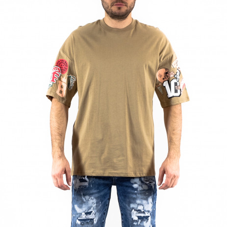 Oversize мъжка тениска с принт ръкави 2