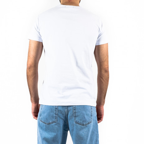 Мъжка бяла тениска с флорален принт 2