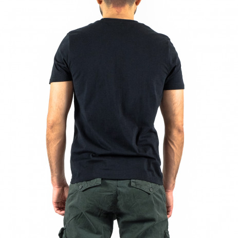 Мъжка черна тениска с камуфлажен принт 2