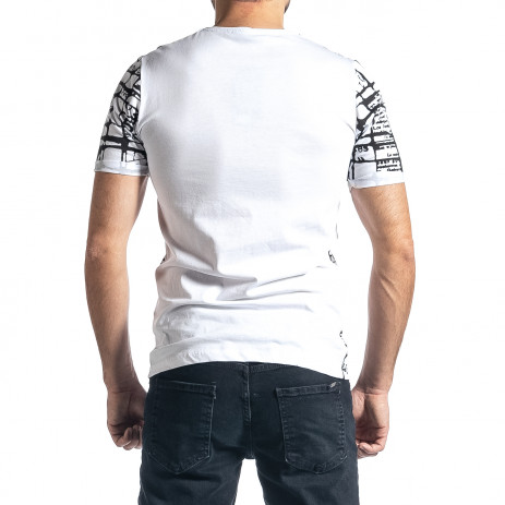 Мъжка тениска Raster в бяло 2
