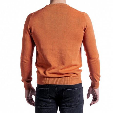 Фин памучен мъжки оранжев пуловер 2
