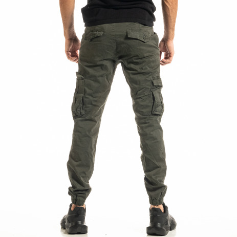 Зелен мъжки панталон Cargo Jogger 8016 2