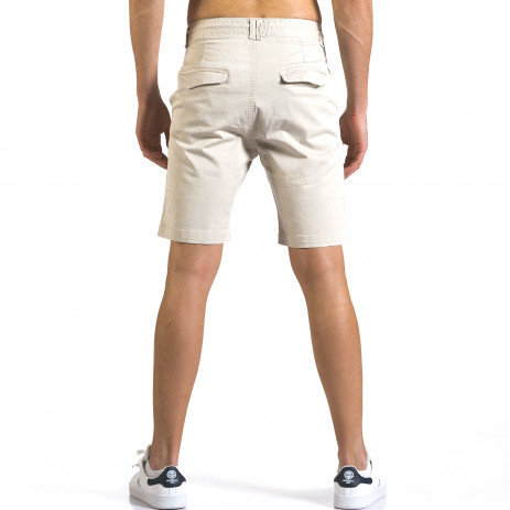 Мъжки бежови къси панталони с връзки 2