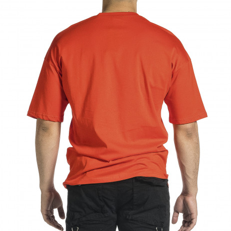 Мъжка червена тениска Dinosaur Oversize 2