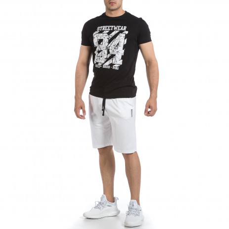 Мъжки комплект Streetwear в черно и бяло 2