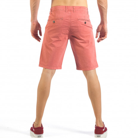 Мъжки розови къси панталони с италиански джобове 2