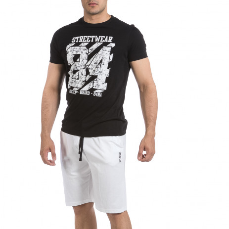 Мъжки комплект Streetwear в черно и бяло