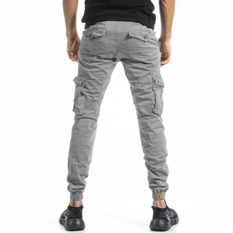 Мъжки светлосив карго панталон Jogger & Big Size 8022 2