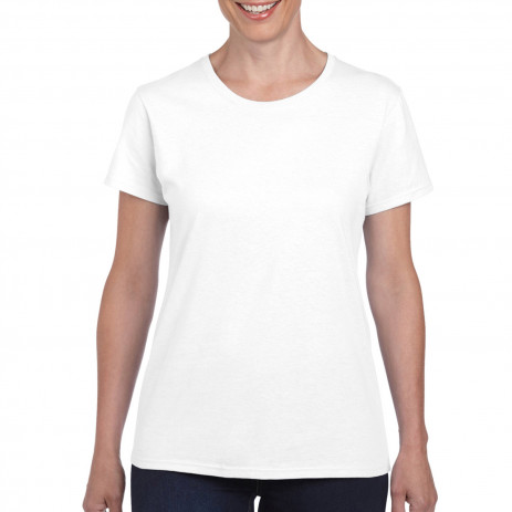 Дамска бяла памучна тениска базов модел