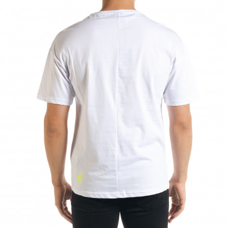 Мъжка бяла тениска с джоб 2