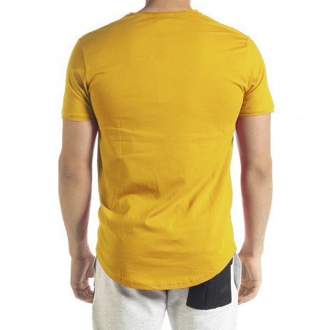 Basic мъжка тениска в жълто 2