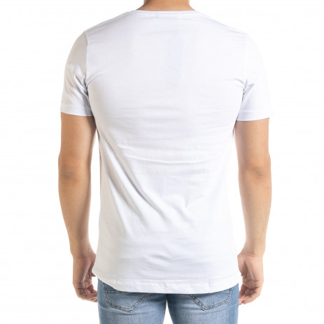 Мъжка бяла тениска с принт Easier 2