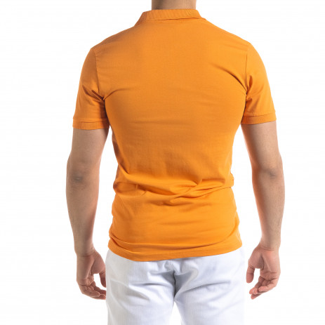 Мъжка тениска пике polo shirt в оранжево 2