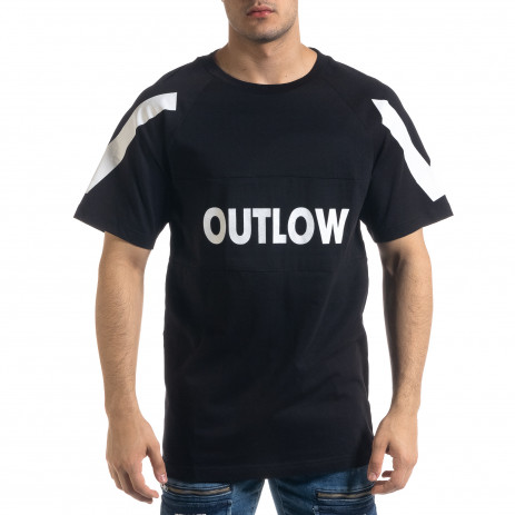 Мъжка черна тениска Outlow