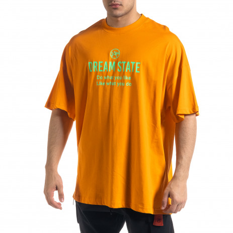 Super Oversize мъжка тениска в оранжево