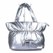 Дамска сребриста чанта тип пухенка с набор il071022-23 2