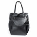 Дамска шагренирана черна чанта с пискюл il071022-14 3