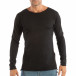 Черна удължена мъжка блуза от плетена материя  it240818-124 2