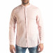 Мъжка риза от лен и памук в розово it210319-104 2