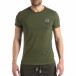 Зелена мъжка тениска с лого кант it210319-82 2