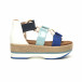 Дамски сандали морски дизайн в синьо и бяло it050619-51 2
