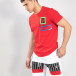Червена мъжка тениска с гумени рамки it150419-70 2